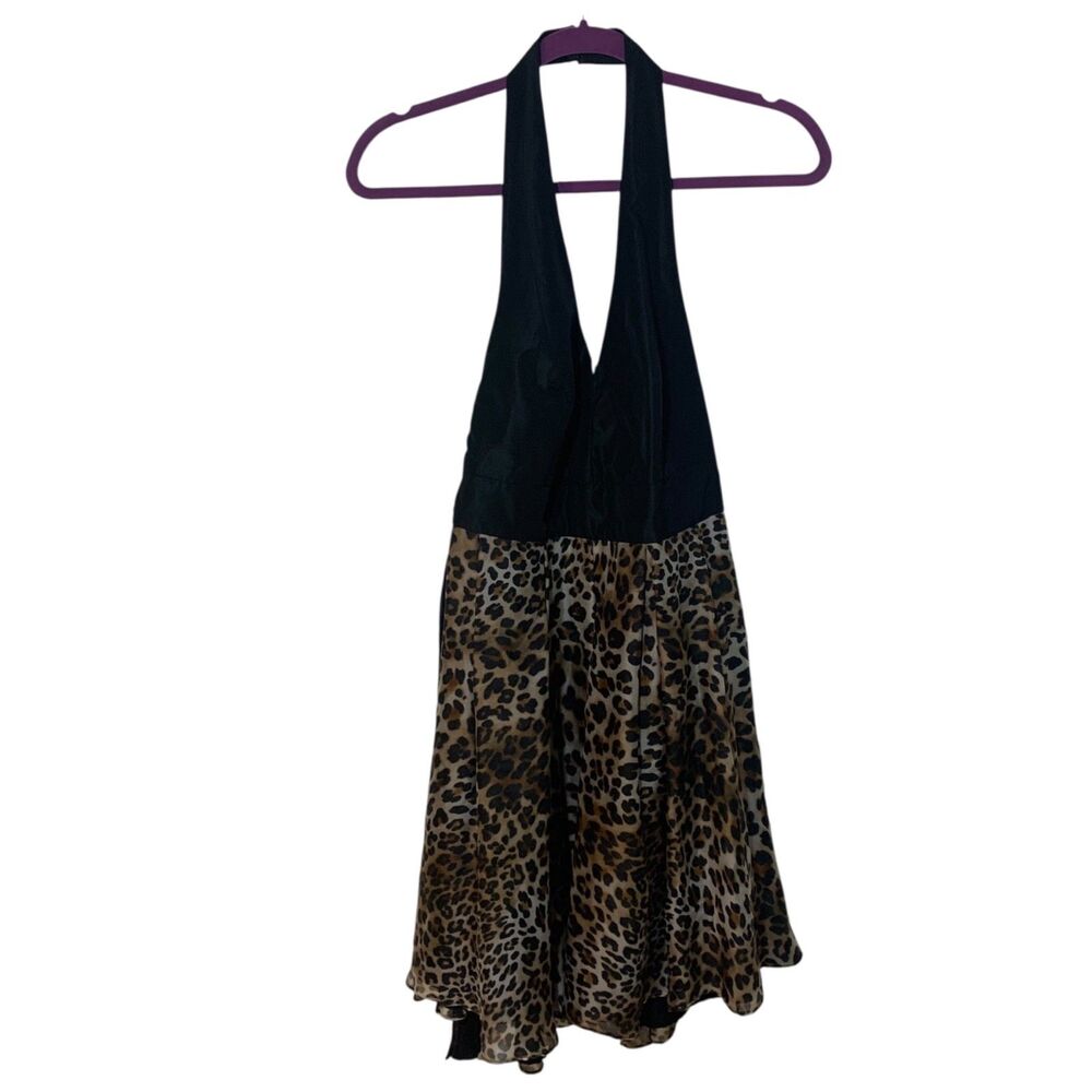 Zara Basic Womens Halter Animal Print Silk Dress L NWT Party Cocktail Dress Boho